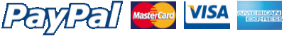 Paypal, Mastercard, Visa and American Express accepted